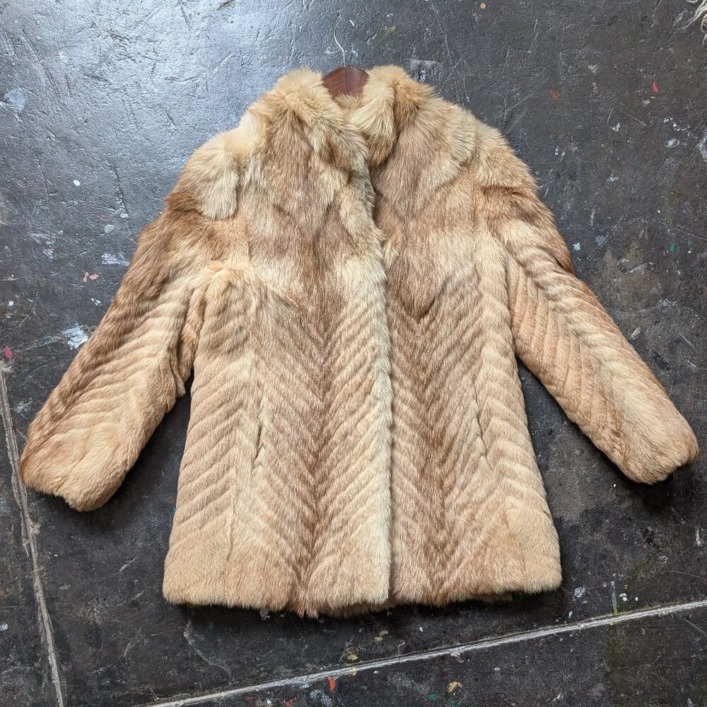Vintage Golden Brown Real Fur Coat - Picture 8 of 12